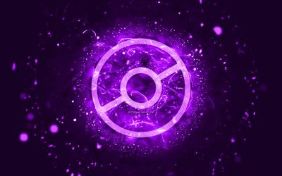 Pokemon Go violet logo, 4k, violet n&#233;ons, cr&#233;atif, violet abstrait, Pokemon Go logo, jeux en ligne, Pokemon Go