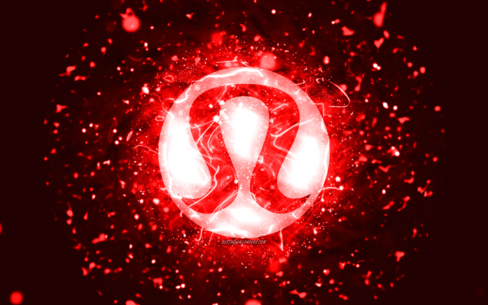 Download wallpapers Lululemon Athletica red logo, 4k, red neon lights