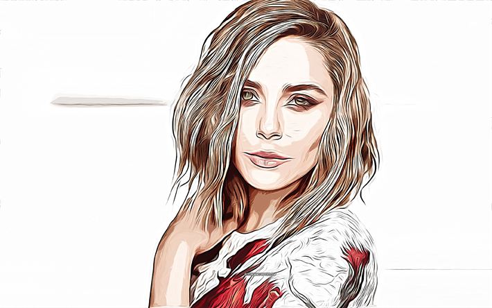 Elizabeth Olsen Drawing Image  Drawing Skill