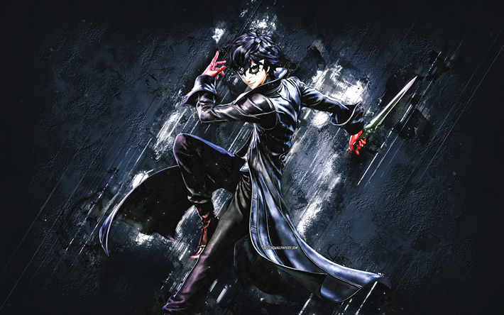 Ren Amamiya, Joker, Smash, Super Smash Bros, personaggi principali, sfondo di pietra blu, Amamiya Ren, manga giapponese