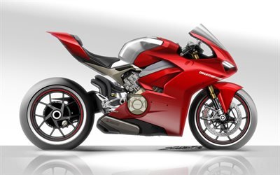 Ducati Panigale V4 Speciale, art, 2018 polkupy&#246;r&#228;&#228;, piirustus moottoripy&#246;r&#228;, superbike, Ducati