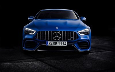 Mercedes-AMG GT 63 S 4MATIC+ 4-Door Coupe, 4k, front view, 2019 cars, AMG, Mercedes