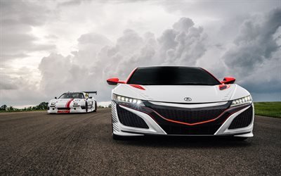 Honda NSX, 2018, kilpa-autot, kehitys NSX, kilparadalla, Japanilainen urheiluautoja, Honda