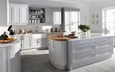 modern kitchen interior, modern design, English style, light kitchen