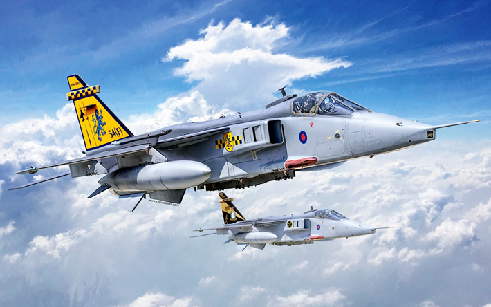 sepecat jaguar gr3, royal air force, raf, sepecat jaguar, gr mk3, ca&#231;a-bombardeiro, british aeronaves militares