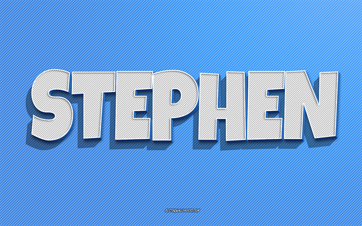 Stephen, blue lines background, wallpapers with names, Stephen name, male names, Stephen greeting card, line art, picture with Stephen name