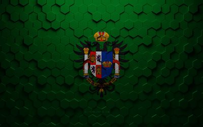 Flag of Toledo, honeycomb art, Toledo hexagons flag, Toledo 3d hexagons art, Toledo flag