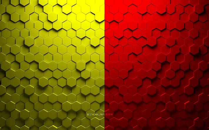 drapeau de ravenne, art en nid d abeille, drapeau des hexagones de ravenne, art des hexagones 3d de ravenne