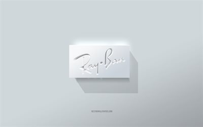 Ray-Ban logo, white background, Ray-Ban 3d logo, 3d art, Ray-Ban, 3d Ray-Ban emblem