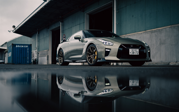 4k, nissan gt-r, premium edition, t-spec, coup&#233; sportiva argento, gt-r argento, tuning gt-r, auto sportive giapponesi, gt-r r35, nissan