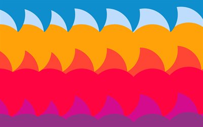 ondas coloridas, dise&#241;o de materiales, 4k, ondas abstractas, fondos coloridos, arte geom&#233;trico, creativo, obras de arte, arte abstracto