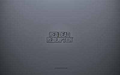 Red Dead Redemption logo, gray creative background, Red Dead Redemption emblem, gray paper texture, Red Dead Redemption, gray background, Red Dead Redemption 3d logo
