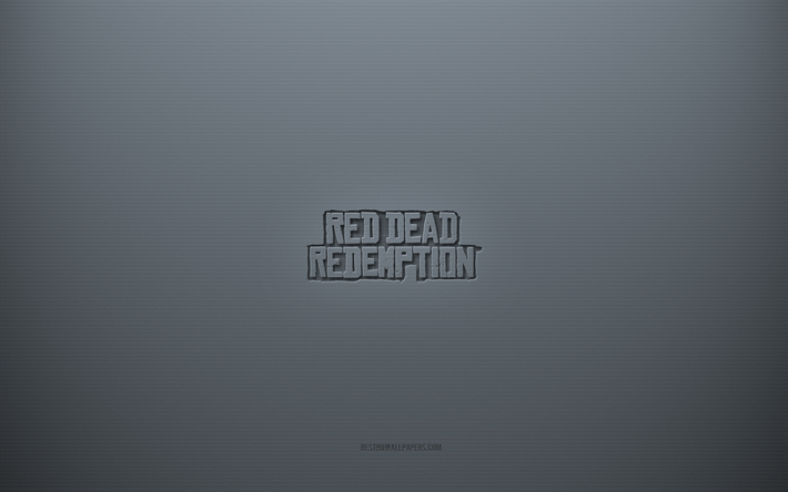 Red Dead Redemption logo, gray creative background, Red Dead Redemption emblem, gray paper texture, Red Dead Redemption, gray background, Red Dead Redemption 3d logo