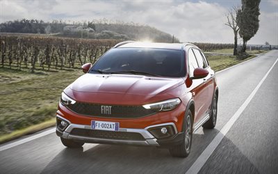 4k, Fiat Tipo Cross Station Wagon, highway, 2022 cars, HDR, Fiat 357, 2022 Fiat Tipo Cross Station Wagon, italian cars, Fiat