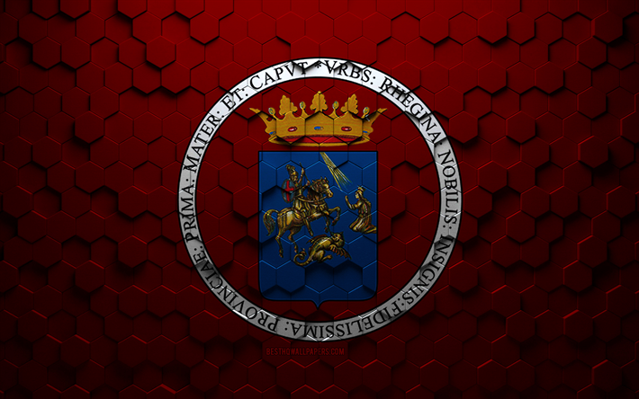 bandera de reggio calabria, arte de panal, bandera de hex&#225;gonos de reggio calabria, arte de hex&#225;gonos 3d de reggio calabria