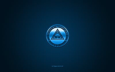 resistencia sc, club de f&#250;tbol paraguayo, logotipo azul, fondo de fibra de carbono azul, primera divisi&#243;n de paraguay, f&#250;tbol, ​​asunci&#243;n, paraguay, logotipo de resistencia sc