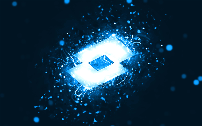 logotipo azul de lotto, 4k, luces de ne&#243;n azules, creativo, fondo abstracto azul, logotipo de lotto, marcas, lotto