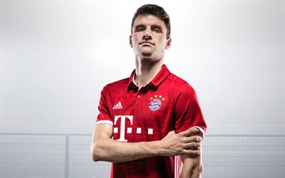 Thomas Muller, 4k, retrato, sesi&#243;n de fotos, el Bayern de Munich, Germany, Spanish footballer, la Bundesliga