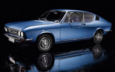 أودي 100, 1970, الأزرق الرجعية كوبيه, السيارات الكلاسيكية, النوادر, أودي 100 كوبيه S, أودي