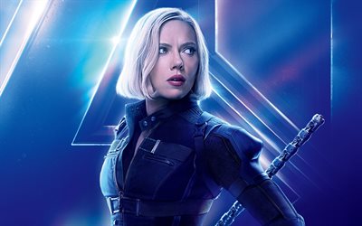 Kara Dul, 4k, 2018 film, s&#252;per kahraman, Sonsuz Savaş, Scarlett Johansson Avengers