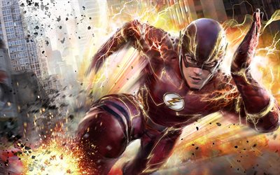 Le Flash, 4k, 2018 de cin&#233;ma, de super h&#233;ros, fan art, Flash