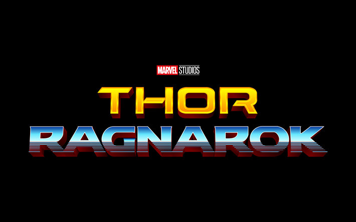Thor Ragnarok, minimal, 4k, logo, supereroi