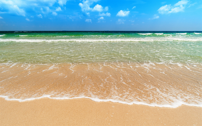 ダウンロード画像 海 夏 ビーチ 海 青く澄んだ空 波 砂 フリー のピクチャを無料デスクトップの壁紙