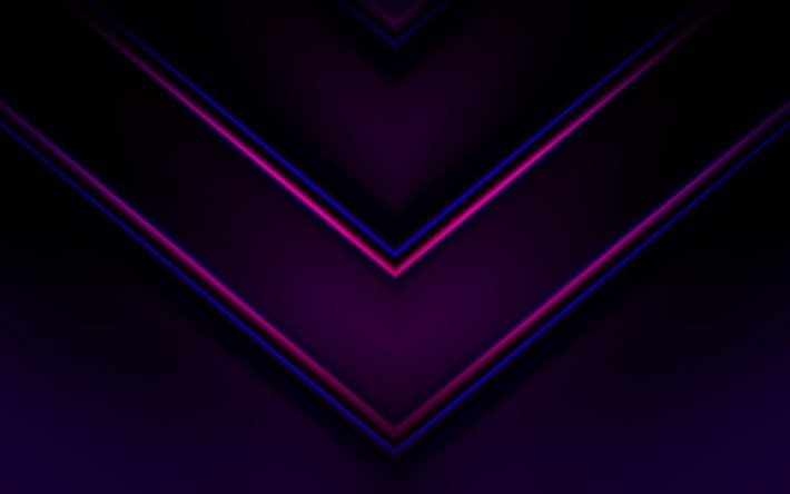 purple 3D arrows, 4k, abstract arrows, creative, 3D arrows, purple backgrounds, arrows concepts