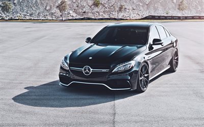 Mercedes-Benz C-Class, tuning, 2020 cars, luxury cars, W205, black C-Class, german cars, Mercedes