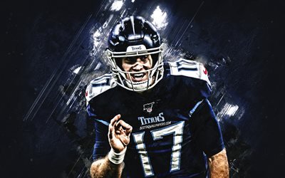 Ryan Tannehill, Tennessee Titans, NFL, American football, blue stone background, USA, National Football League