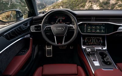 2020, Audi S6, interior, inside view, front panel, new S6 2020, S6 interior, german cars, US-version, Audi