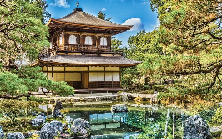 Download wallpapers Ginkaku-ji, Temple of the Silver Pavilion, Zen ...