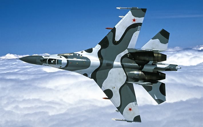 Sukhoi Su-27SKM, 4k, fighters, Flanker-B, Su-27SKM, Russian Air Force, Russian Army, Su-27, Sukhoi