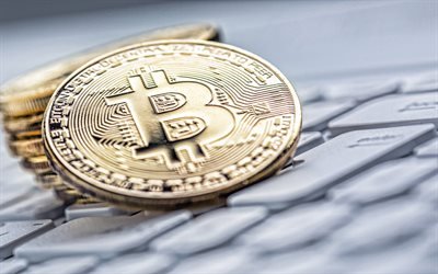 Bitcoin, guld mynt, Bitcoin guld sign, cryptocurrency, finansiering begrepp, digital teknik, Bitcoin tecken