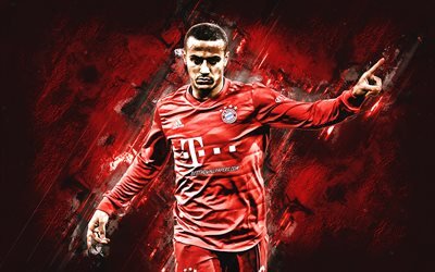 Thiago Alcantara, FC Bayern Munich, Spanish footballer, midfielder, portrait, red stone background, Bundesliga, Germany, football