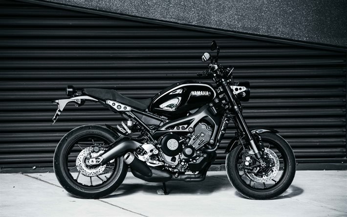 2020, Yamaha XSR900, sivukuva, ulkoa, musta moottoripy&#246;r&#228;, uuden XSR900 musta, japanilaiset moottoripy&#246;r&#228;t, Yamaha