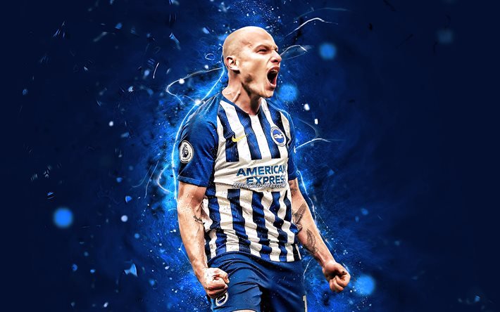 aaron mooy, 2020, australische fu&#223;baller, brighton and hove albion fc, england, fu&#223;ball, aaron frank mooy, premier league, neon-lichter, vorne
