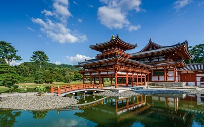 Byodo-in, Buddhist temple, summer, japanese temple, beautiful landscape, Uji, Kansai, Japan