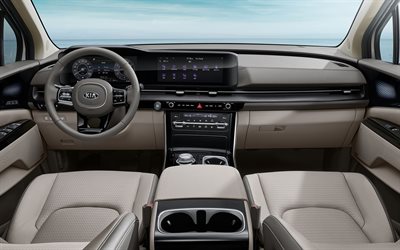 2021, Kia Sedona, 4k, inside view, exterior, new Sedona interior, dashboard, Korean cars, Kia