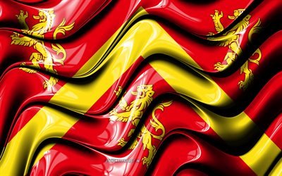 Anglesey bandera, 4k, los Condados de Gales, los distritos administrativos, la Bandera de Anglesey, arte 3D, Anglesey, gales condados, Anglesey 3D de la bandera, pa&#237;s de Gales, Reino Unido, Europa