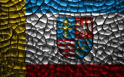 Flag of Awietokrzyskie, 4k, polish voivodeships, cracked soil, Poland, Awietokrzyskie flag, 3D art, Awietokrzyskie, Voivodeships of Poland, administrative districts, Awietokrzyskie 3D flag, Europe