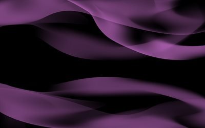 purple smoke background, dark purple waves background, purple abstract waves, 3d waves background