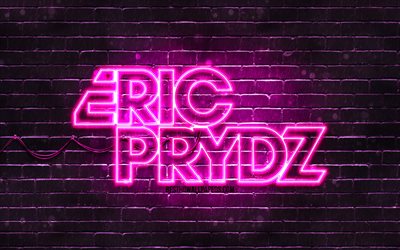 Eric Prydz roxo logotipo, Pryda, 4k, superstars, Sueco De DJs, roxo brickwall, Cirez D, Eric Sheridan Prydz, estrelas da m&#250;sica, Eric Prydz neon logotipo, Eric Prydz logotipo, Sheridan, Eric Prydz