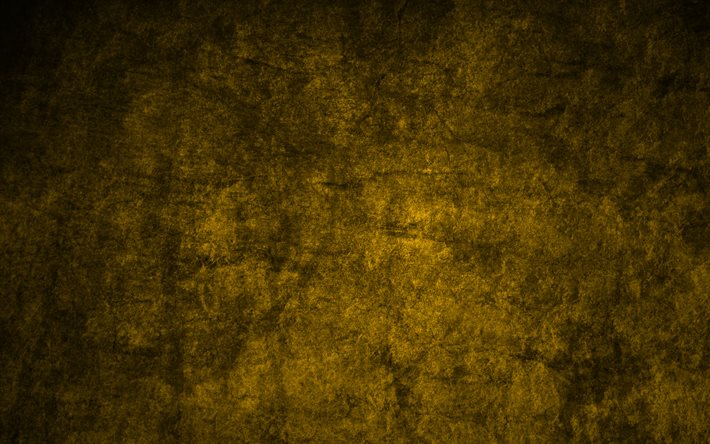 pedra amarela de fundo, 4k, pedra texturas, grunge fundos, parede de pedra, fundo amarelo, pedra amarela