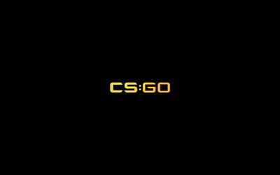 Counter Strike Global offensive, 4k, m&#237;nimo, con fondo negro, CS GO, creativo, CS GO logotipo, Counter Strike