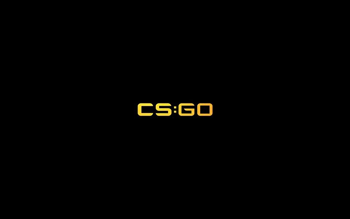 Counter Strike Global Offensive, 4k, minimaalinen, musta tausta, CS GO, luova, CS GO-logo, Counter Strike