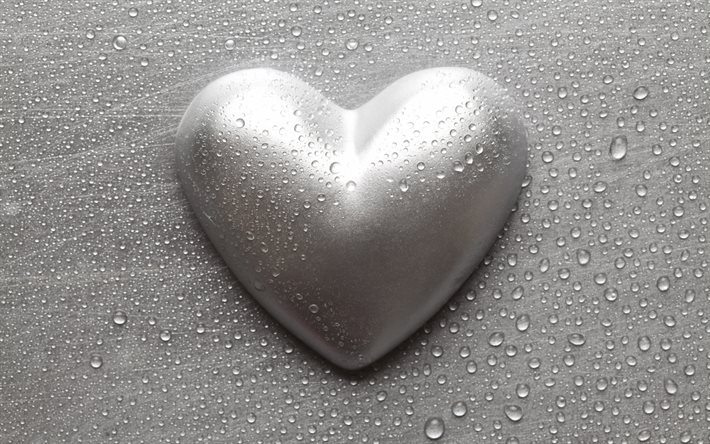 metal heart, cuore d&#39;acciaio, metallo, amore, sfondo, argento, cuore, arte in metallo, struttura del metallo