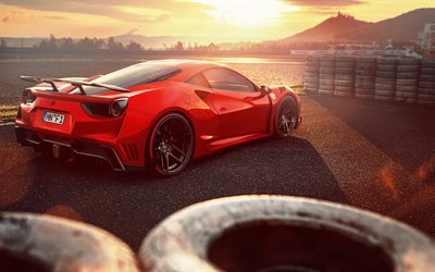 4k, Novitec Ferrari 488 GTB: N-Largo, 2017 autot, raceway, sportcars, Ferrari