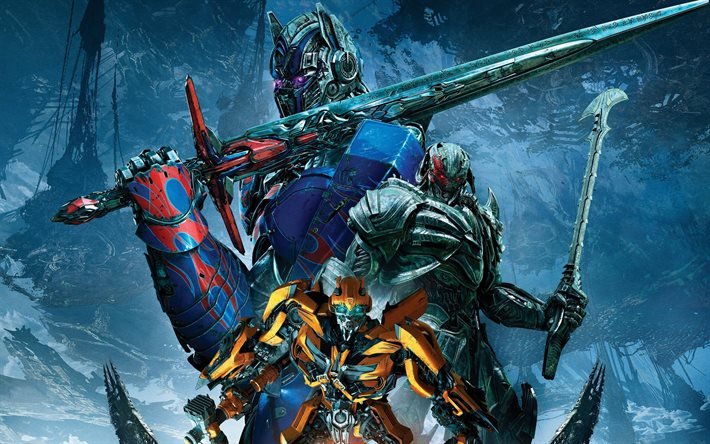 Transformers O &#218;ltimo Cavaleiro, 2017 filme, cartaz, Abelha, Megatron, Optimus prime