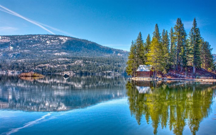 Red lake, HDR, l&#39;Am&#233;rique, Humboldt-Toiyabe National Forest, USA